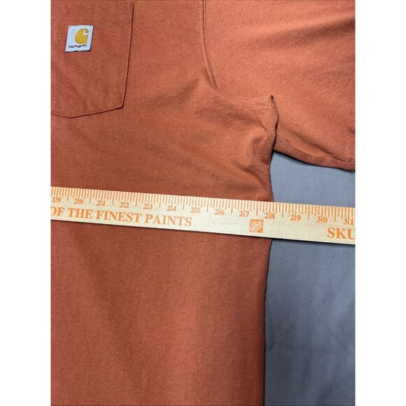 Carhartt Loose Fit Pocketed Tee 1/4 Button Men's Size 2XL Orange Cotton Shrt Slv - Picture 16 of 16